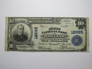 $10 1902 Oakland California CA National Currency Bank Note Bill Ch. #12665 VF