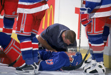 Load image into Gallery viewer, 1997-99 Jeff Beukeboom New York Rangers Game Used CCM Pro Stock Hockey Helmet!