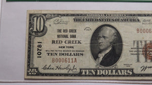 $10 1929 Red Creek New York NY National Currency Bank Note Bill #10781 VF25 PCGS