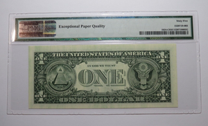 $1 1999 Fancy Repeater Serial Number Federal Reserve Currency Bank Note Bill PMG