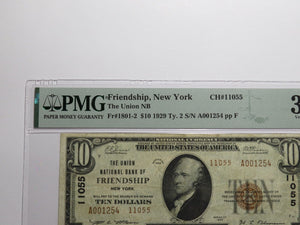 $10 1929 Friendship New York NY National Currency Bank Note Bill Ch. #11055 VF30