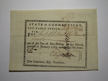 Load image into Gallery viewer, 1784 Connecticut Pay Table Office Colonial Currency Note Bill! Wales/Rogers