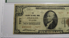 Load image into Gallery viewer, $10 1929 Okemah Oklahoma OK National Currency Bank Note Bill Ch. #7677 F15 PMG