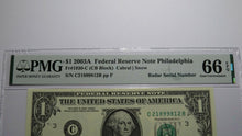 Load image into Gallery viewer, $1 2003 Radar Serial Number Federal Reserve Currency Bank Note Bill PMG UNC66EPQ