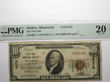 Load image into Gallery viewer, $10 1929 Walker Minnesota MN National Currency Bank Note Bill Ch #8476 VF20 PMG