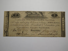 Load image into Gallery viewer, $2 1814 Salisbury Vermont VT Obsolete Currency Bank Note Bill! VT Glass Factory