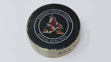 Load image into Gallery viewer, 2018-19 Christian Dvorak Arizona Coyotes Game Used Goal Puck- Clayton Keller Ast