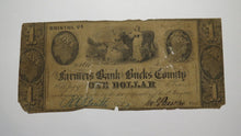 Load image into Gallery viewer, $1 1841 Bristol Pennsylvania PA Obsolete Currency Bank Note Bill! Bucks County