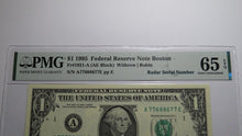 Load image into Gallery viewer, $1 1995 Radar Serial Number Federal Reserve Currency Bank Note Bill PMG UNC65EPQ