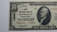 Load image into Gallery viewer, $10 1929 Sewickley Pennsylvania PA National Currency Bank Note Bill Ch #13699 VF