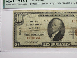 $10 1929 Walker Minnesota MN National Currency Bank Note Bill Ch #8476 VF20 PMG