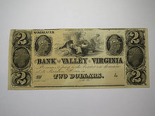 Load image into Gallery viewer, $2 18__ Winchester Virginia Obsolete Currency Bank Note Bill Bank of the Valley!