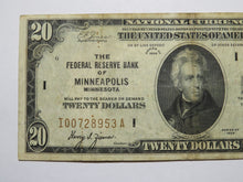 Load image into Gallery viewer, $20 1929 Minneapolis Minnesota National Currency Federal Reserve Bank Note FINE+