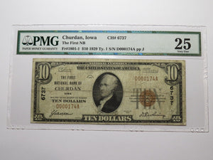 $10 1929 Churdan Iowa IA National Currency Bank Note Bill Ch. #6737 VF25 PMG