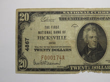 Load image into Gallery viewer, $20 1929 Hicksville Ohio OH National Currency Bank Note Bill Charter #4867 RARE