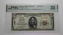 Load image into Gallery viewer, $5 1929 Orange Massachusetts MA National Currency Bank Note Bill Ch #2255 VF35