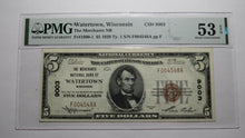 Load image into Gallery viewer, $5 1929 Watertown Wisconsin WI National Currency Bank Note Bill Ch 9003 AU53 PMG