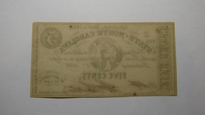 $.05 1863 Raleigh North Carolina Obsolete Currency Bank Note Bill State of NC!