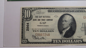 $10 1929 Gap Pennsylvania PA National Currency Bank Note Bill! #2864 PCGS XF45