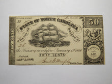 Load image into Gallery viewer, $.50 1863 Raleigh North Carolina Obsolete Currency Bank Note Bill LOW SERIAL #