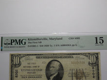 Load image into Gallery viewer, $10 1929 Kitzmillerville Maryland National Currency Bank Note Bill Ch. #8302 F15