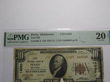 Load image into Gallery viewer, $10 1929 Perry Oklahoma OK National Currency Bank Note Bill Ch. #14020 PMG VF20