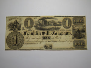 $1 18__ Franklin Ohio OH Obsolete Currency Bank Note Bill Remainder Silk Company