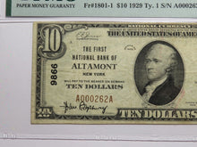 Load image into Gallery viewer, $10 1929 Altamont New York NY National Currency Bank Note Bill Ch. #9866 VF25