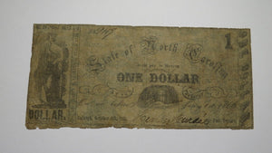 $1 1861 Raleigh North Carolina Obsolete Currency Bank Note Bill State of NC 