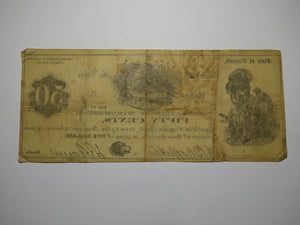 $.50 1861 Winchester Virginia VA Obsolete Currency Bank Note Bill Corp. of Win.