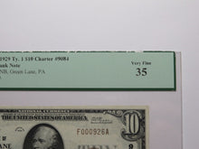 Load image into Gallery viewer, $10 1929 Green Lane Pennsylvania National Currency Bank Note Bill 9084 VF35 PCGS