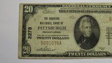 Load image into Gallery viewer, $20 1929 Pittsburgh Pennsylvania PA National Currency Bank Note Bill Ch. #2278