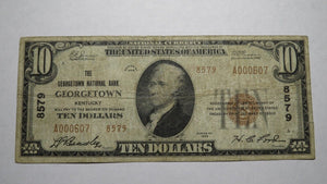 $10 1929 Georgetown Kentucky KY National Currency Bank Note Bill! Ch. #8579 RARE