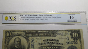 $10 1902 Hope Arkansas AR National Currency Bank Note Bill Ch. #10579 PCGS VG10