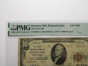 $10 1929 Scenery Hill Pennsylvania PA National Currency Bank Note Bill #7262 F15