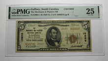 Load image into Gallery viewer, $5 1929 Gaffney South Carolina SC National Currency Bank Note Bill 6857 VF25 PMG