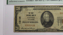 Load image into Gallery viewer, $20 1929 Coyle Oklahoma OK National Currency Bank Note Bill! Ch. #12148 F12 PMG