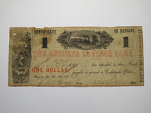 Load image into Gallery viewer, $1 1861 Augusta Georgia GA Obsolete Currency Bank Note Bill Augusta Savings Bank