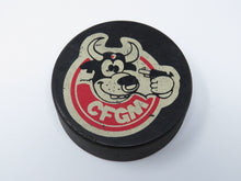 Load image into Gallery viewer, 1987 Vintage CFGM Radio Station Bullshooters Game Used OHA Official Hockey Puck