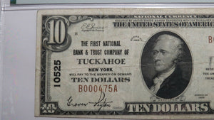 $10 1929 Tuckahoe New York NY National Currency Bank Note Bill #10525 VF30 PMG