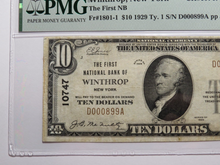 Load image into Gallery viewer, $10 1929 Winthrop New York National Currency Bank Note Bill Ch #10747 VF25 PMG