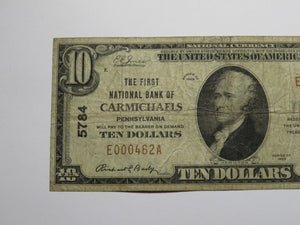 $10 1929 Carmichaels Pennsylvania PA National Currency Bank Note Bill Ch. #5784