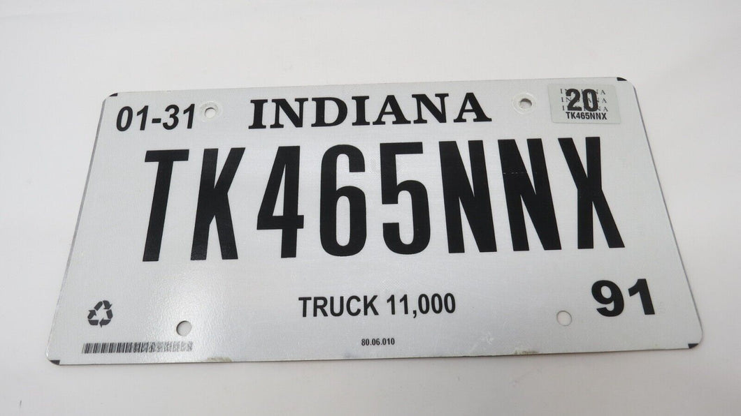 Vintage Indiana IN Truck 11,000 License Plate! Great Condition Retired