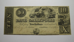 $10 1839 Gallipolis Ohio OH Obsolete Currency Bank Note Bill! Bank of Gallipolis