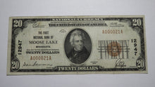 Load image into Gallery viewer, $20 1929 Moose Lake Minnesota MN National Currency Bank Note Bill Ch #12947 RARE