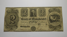 Load image into Gallery viewer, $2 1837 Manchester Michigan Obsolete Currency Bank Note Bill! Bank of Manchester