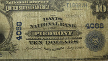 Load image into Gallery viewer, $10 1902 Piedmont West Virginia WV National Currency Bank Note Bill #4088 RARE!