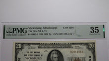Load image into Gallery viewer, $20 1929 Vicksburg Mississippi MS National Currency Bank Note Bill Ch #3258 VF35