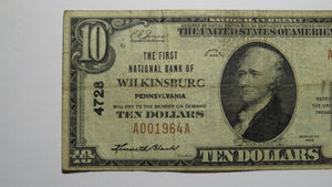 $10 1929 Wilkinsburg Pennsylvania PA National Currency Bank Note Bill Ch. #4728