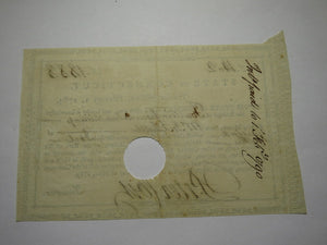 1789 Connecticut Pay Table Office Colonial Currency Note Bill! Peter Colt Signed